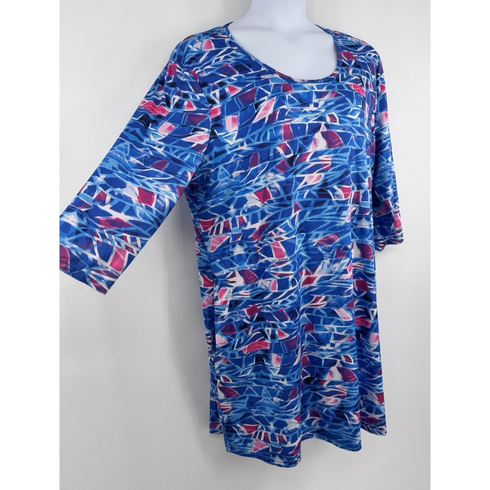 Reel Legends 1X Keep it Cool Blue Abstract Stretchy Fishing Dress beach outdoors
